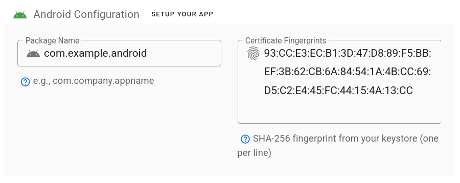 Android deep linking configuration
